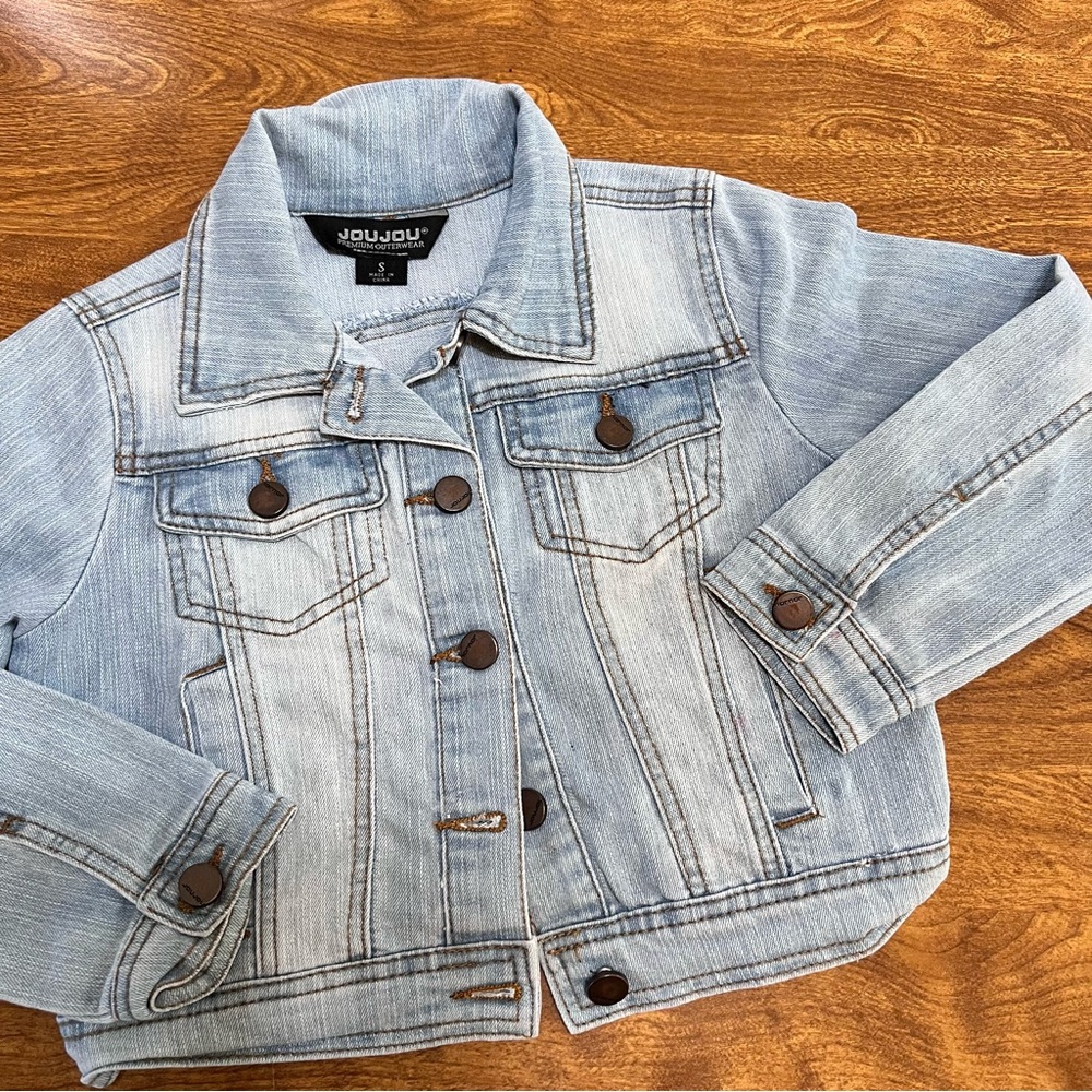 Jou Jou Light Wash Denim Jean Jacket kids size S